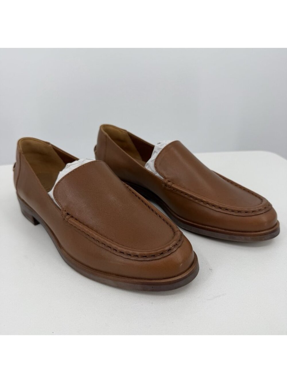 Everlane The Modern Loafer in Camel-Tan Leather sz 8 Stacked Heel Cushioned